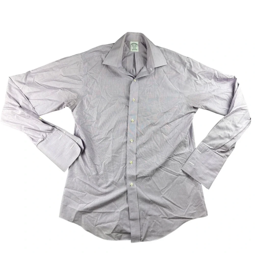 Brooks Brothers Dress Shirt Mens 15.5 35 Regent Purple‎ Supima 100% Cotton